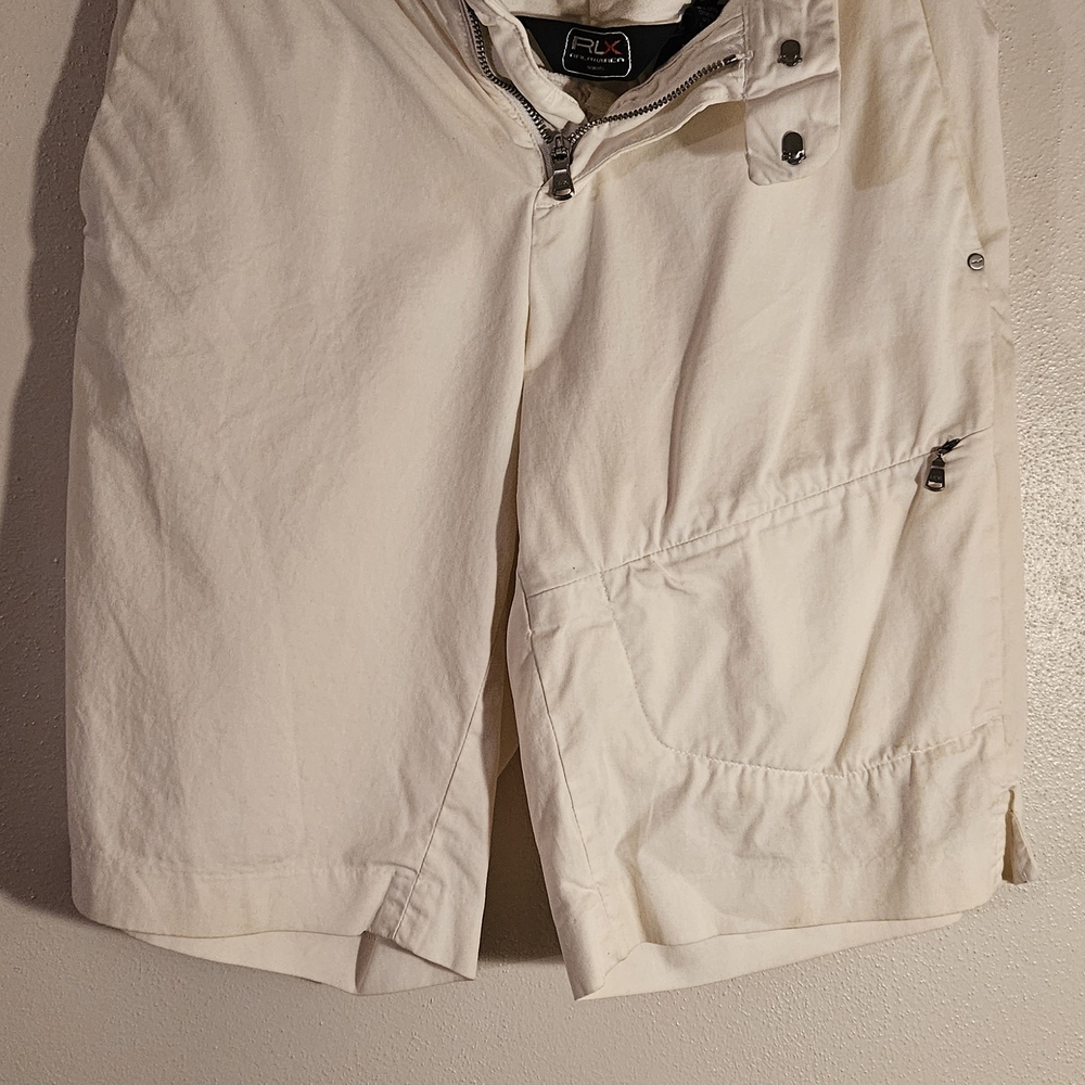 RLX Ralph Lauren Women's Cream Cargo Shorts with Zip Pocket